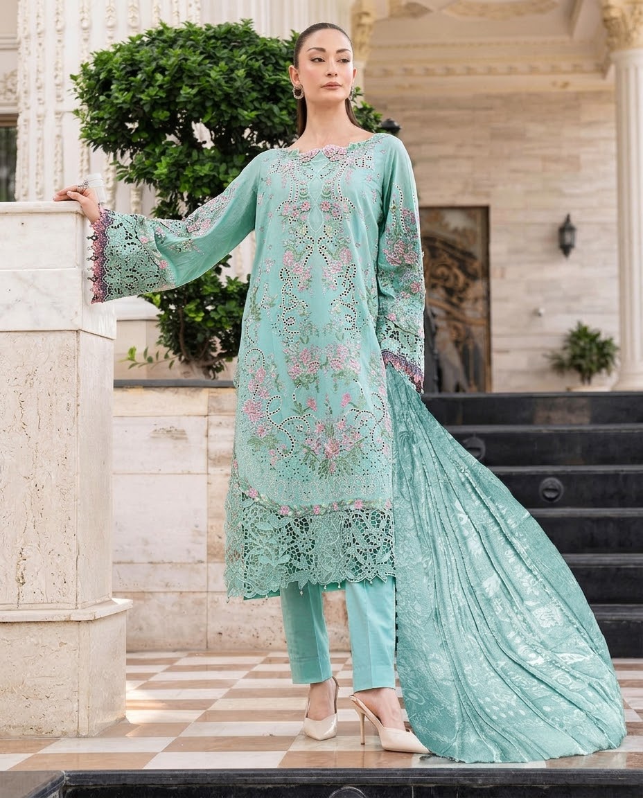 Maria.B Embroided Dhanak Vs Plachi Shwal 3pc Hit Code 112