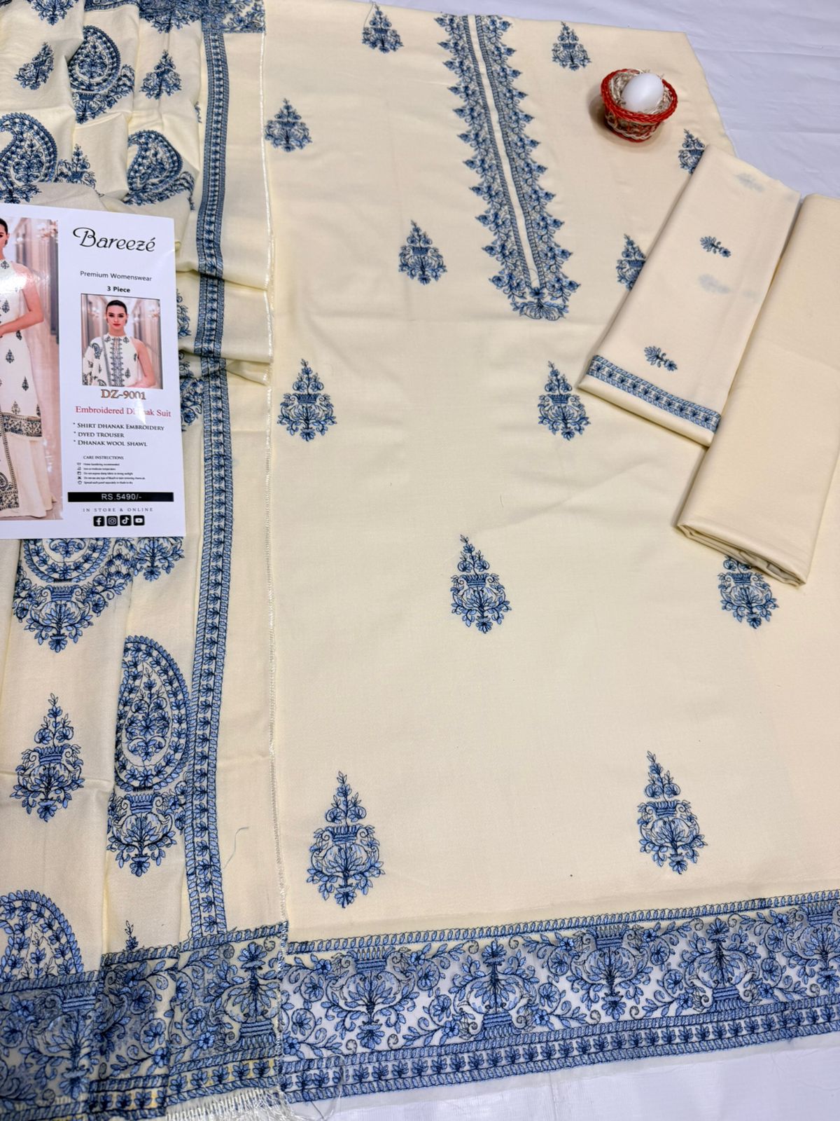BAREZE DHANAK COLLECTION 3PC HIT CODE 9001
