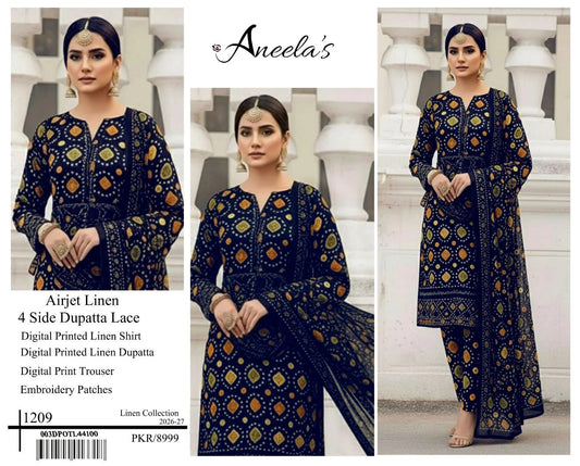 DIGITAL PRINT LINEN 3PC HIT CODE