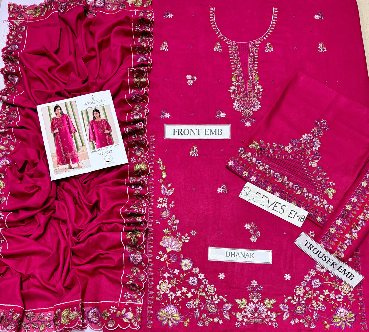 WARESHA DHANAK COLLECTION 3PC HIT CODE