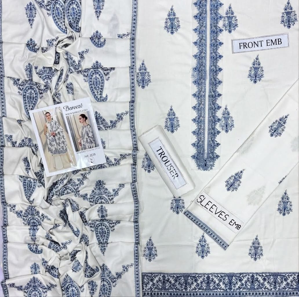 BAREEZE Luxury Dhanak Collection 3PC – Hit Code