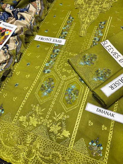 NAQSHKAR DHANAK COLLECTION 3PC HIT CODE