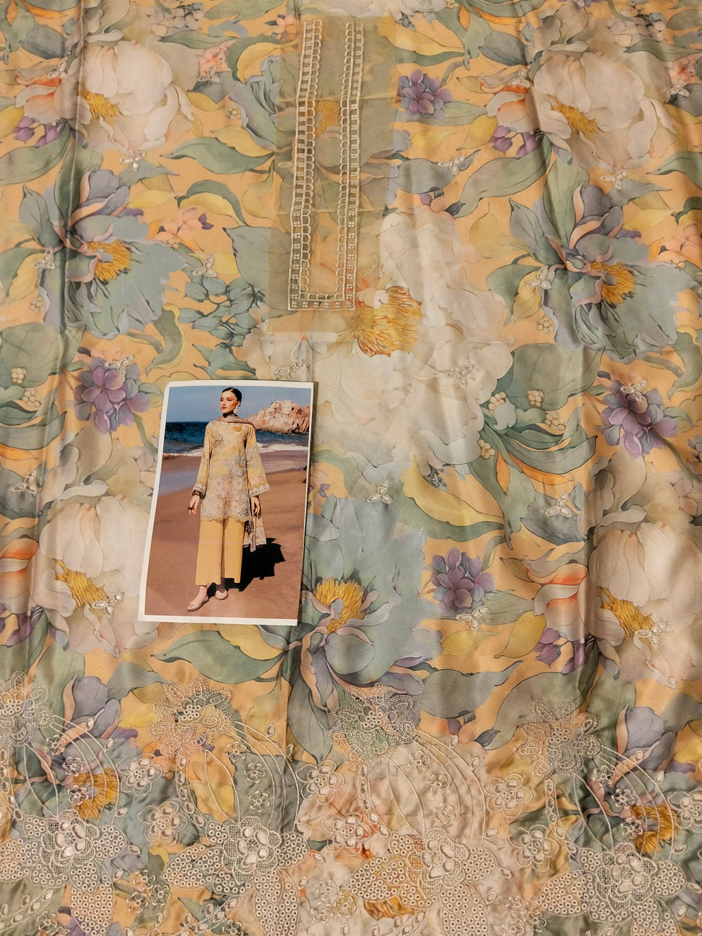 Barooque silk Embroided Hit code 3pc dress uf4121