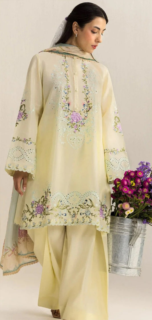 ZARA SHAH JAHAN LUXRY DHANAK COLLECTION 3PC HIT CODE 9016