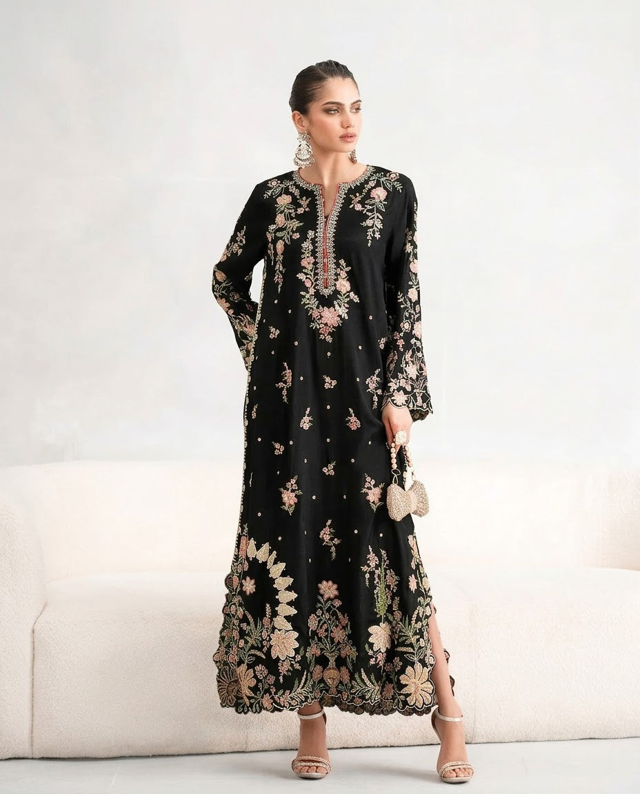 Ethnc Kaftan Style Black 2pc Hit Code D01