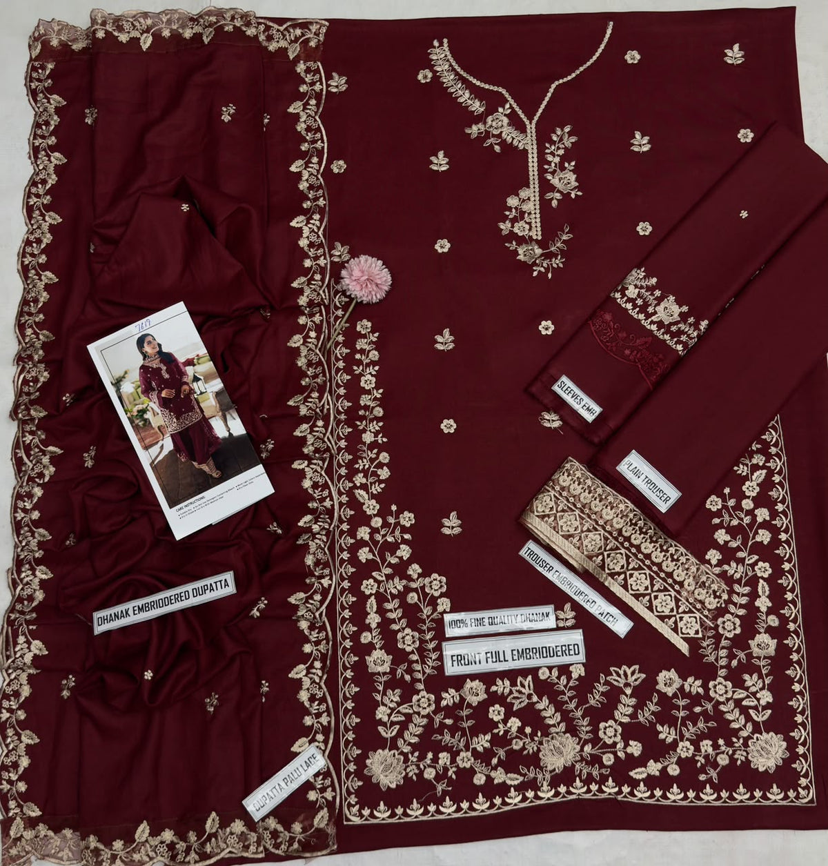 AZURE LUXURY DHANAK COLLECTION 3PC HIT CODE 7619