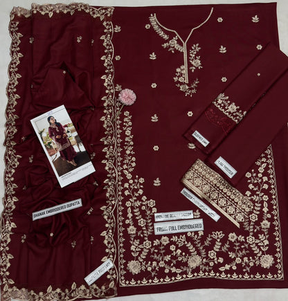 AZURE LUXURY DHANAK COLLECTION 3PC HIT CODE 7619