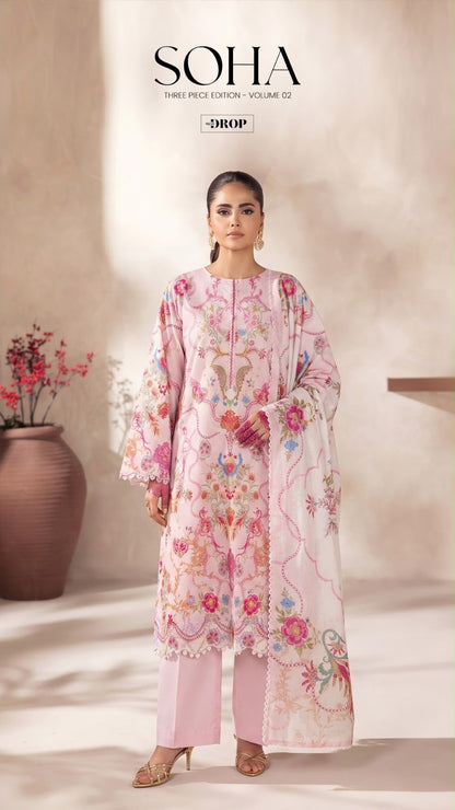 *SOHA BY GUL-JEE PRINT LAWN 3PC