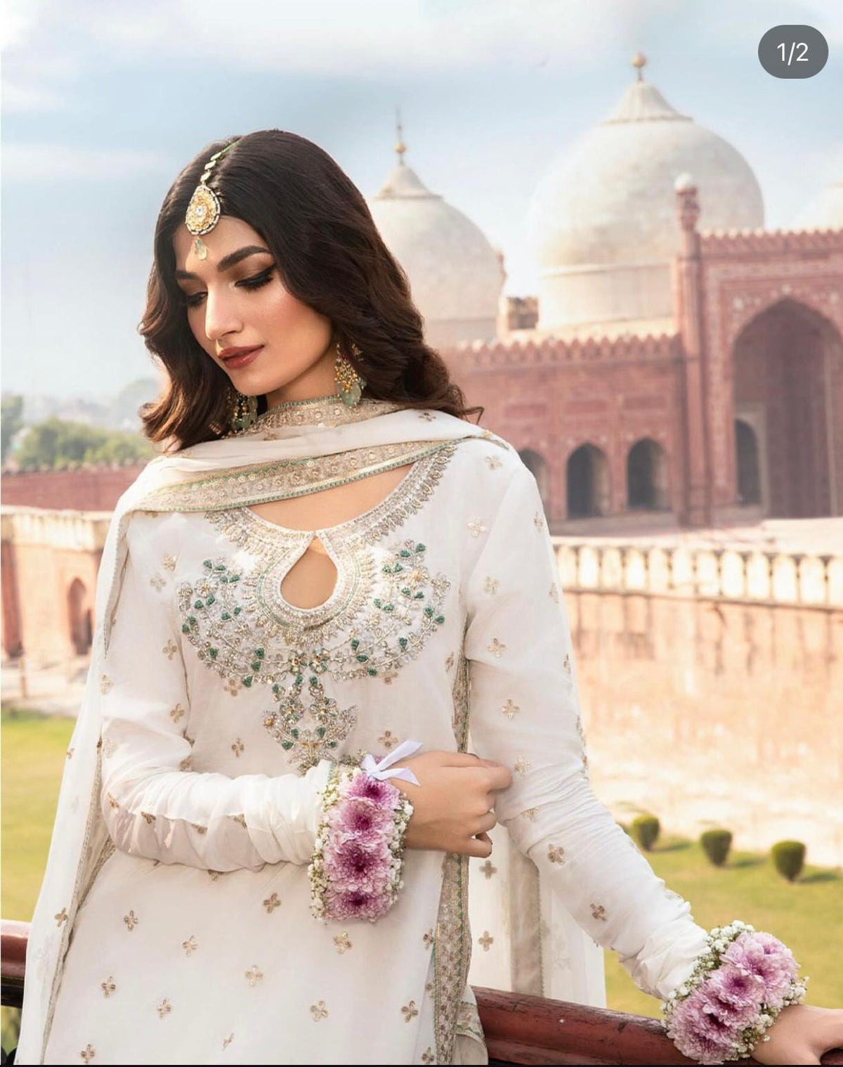 AZURE CHIFFON WEEDING WEAR 3PC HIT CODE