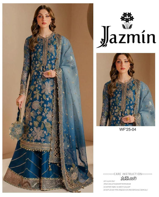 Jazmin Chiffon* Embroidered Unstitched 3pc Hit Code