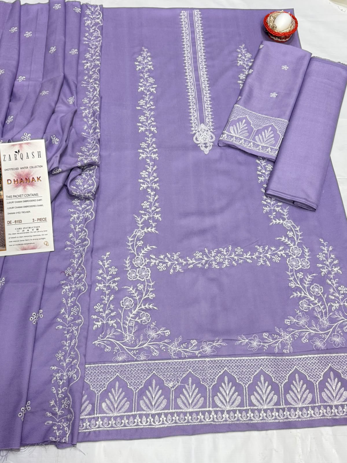ZARQASH LUXURY DHANAK COLLECTION 3PC HIT CODE 6153