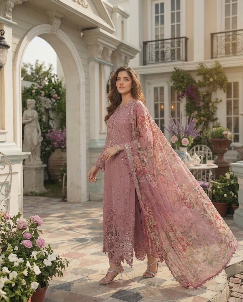 Maria.B Dhanak Fabric 3PC Winter Suit – Hit Code