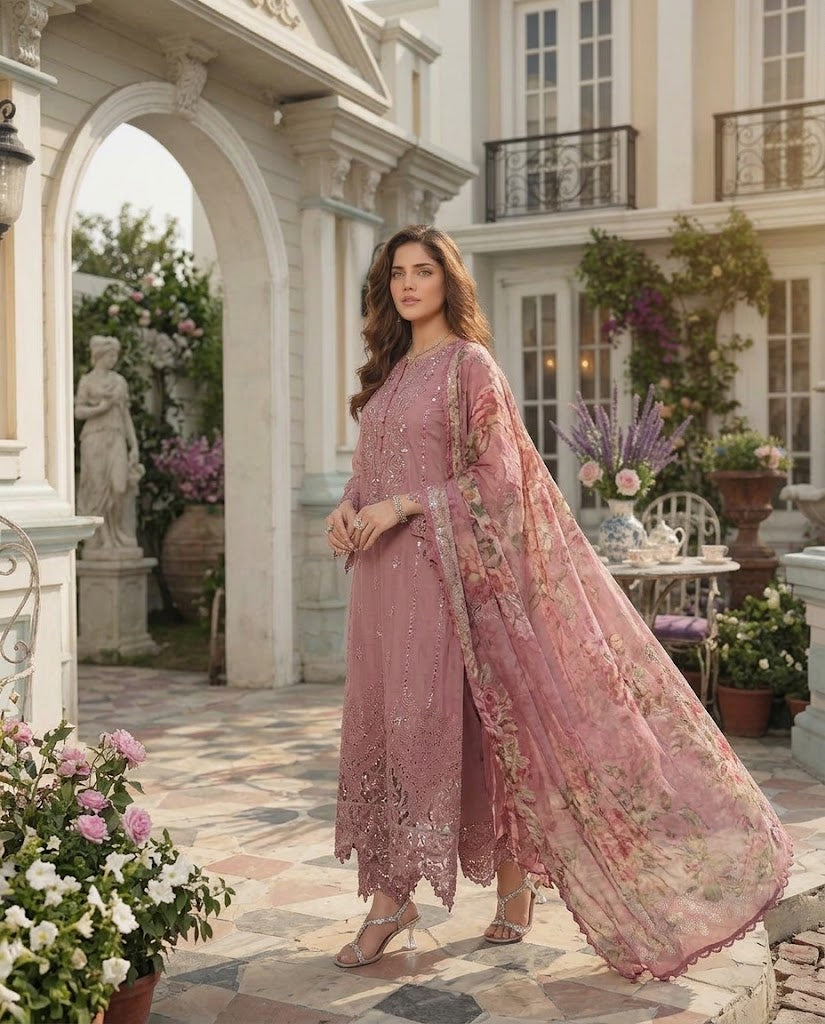 Maria.B Dhanak Fabric 3PC Winter Suit – Hit Code
