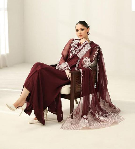 BAROOQUE CHIFFON HIT CODE 3PC  1189