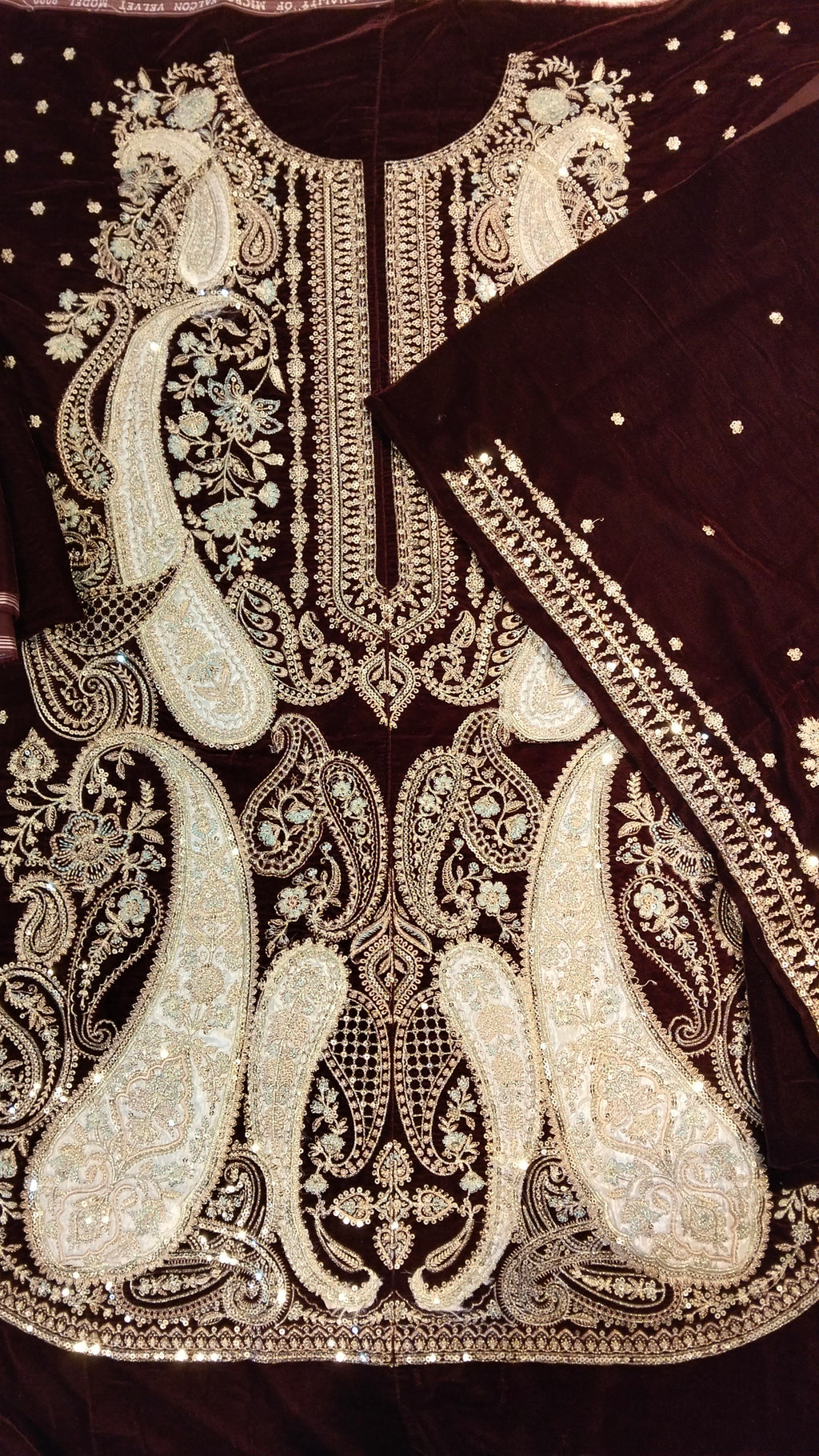 Ethnic Micro Velvet Embroided Hit code 2pc E1211