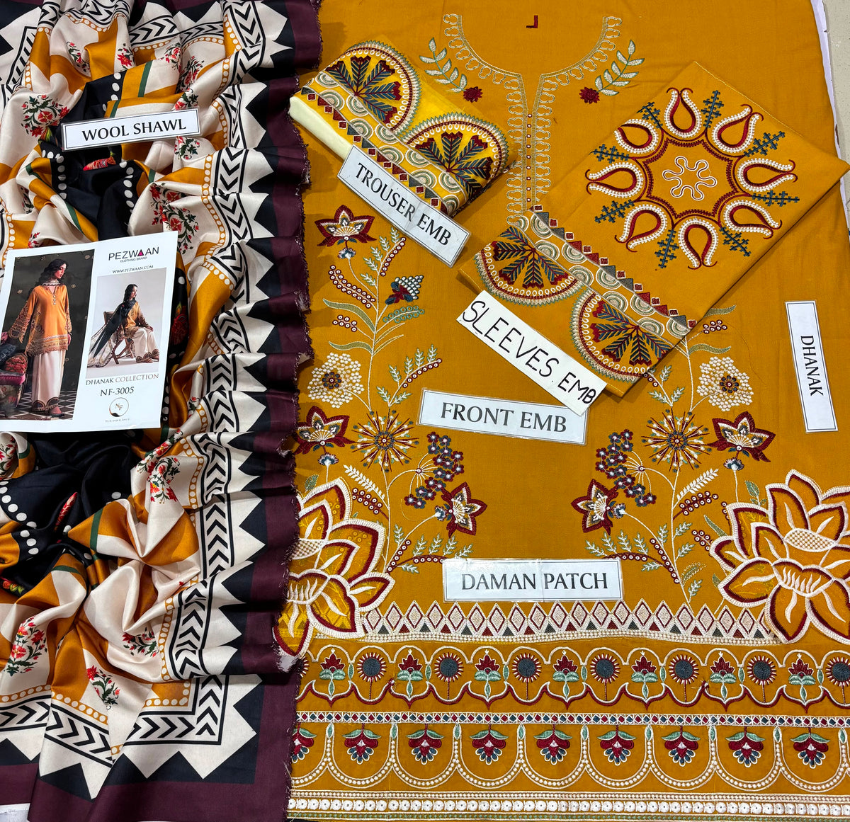 PEZWAN DHANAK COLLECTION 3PC HIT CODE