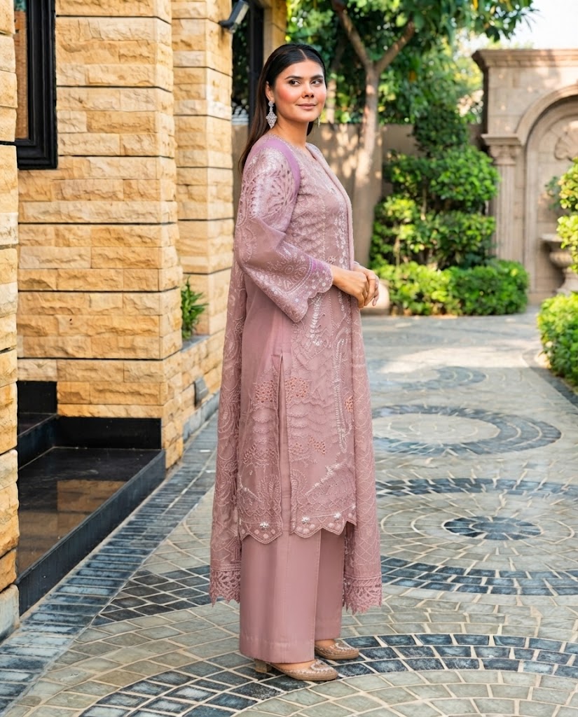 Laila Mishra Organza 3PC Fancy Dress – Wedding Wear