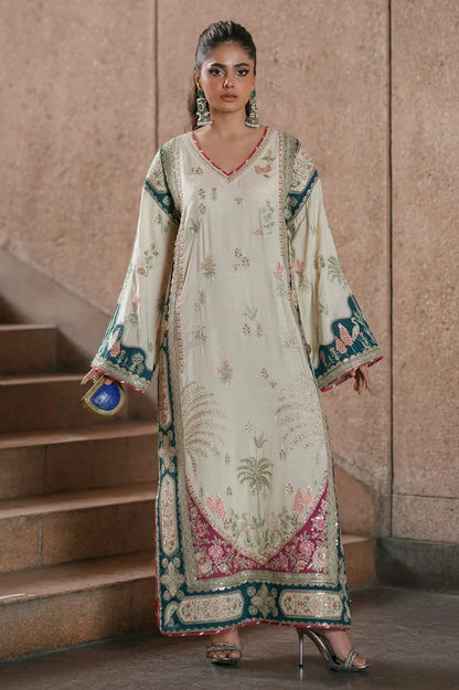 Luxury Kaftan Silk 2-Piece Fully Heavy Embroidered
