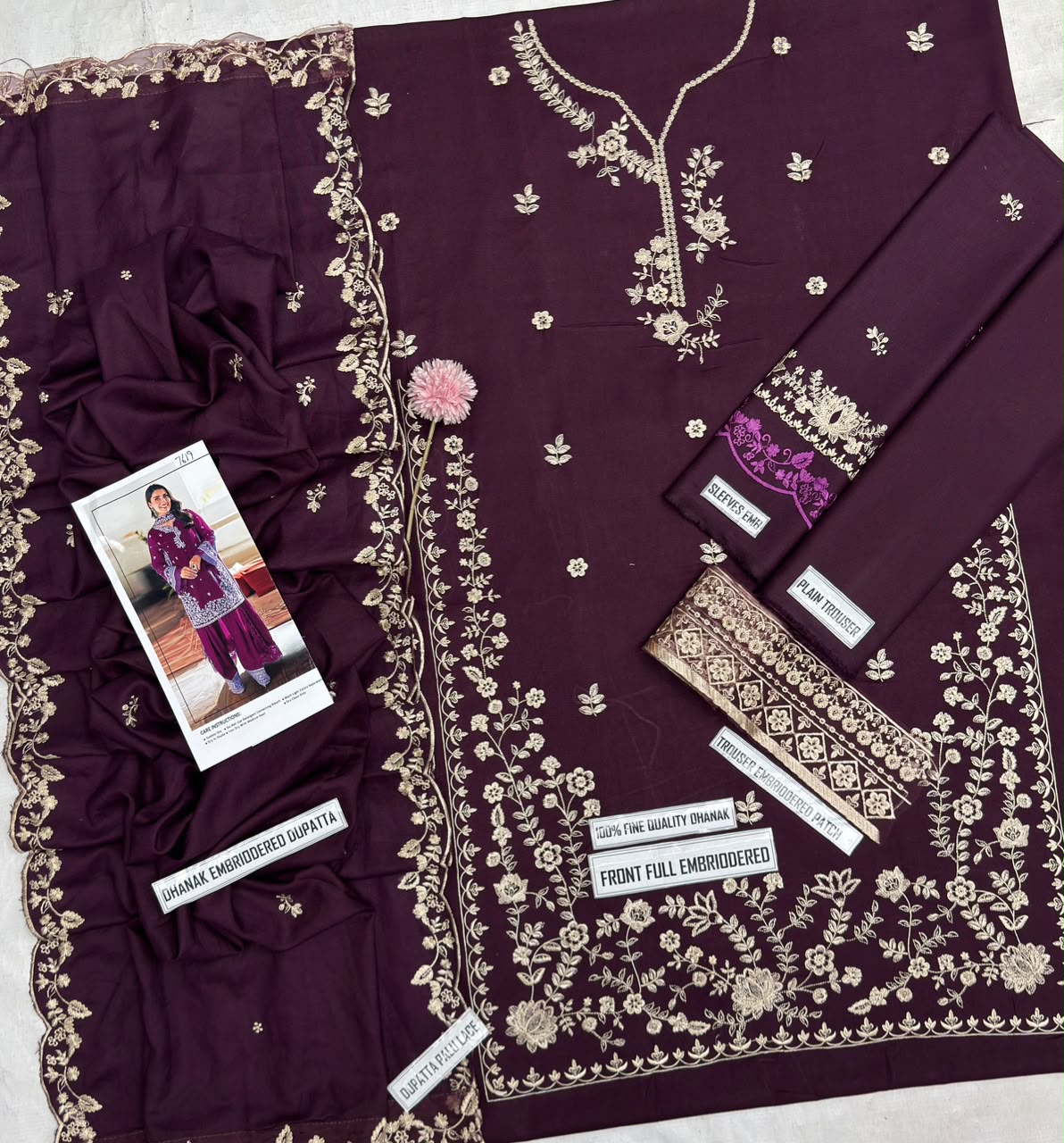 AZURE LUXURY DHANAK COLLECTION 3PC HIT CODE 7619
