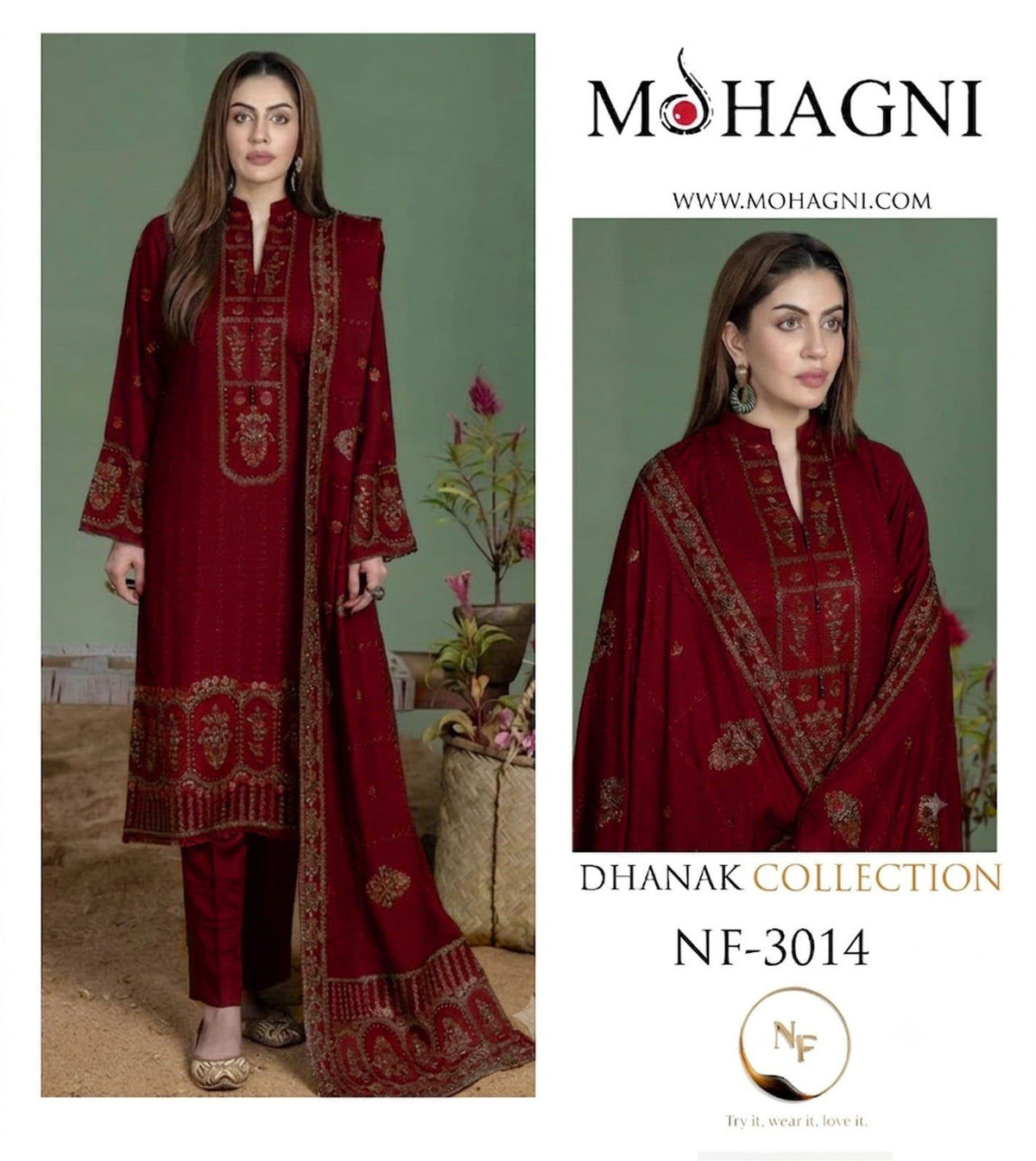 MOHAGNI WINTER DHANAK COLLECTION 3PC HIT CODE
