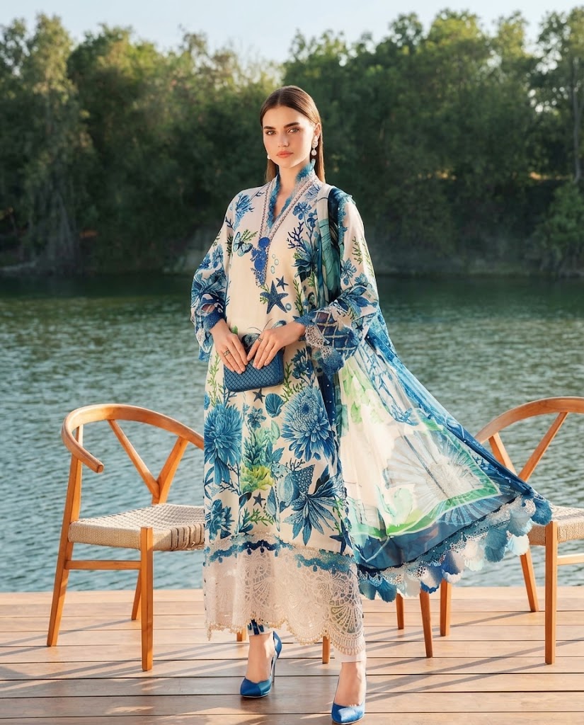 Maria.B Silk Print 3PC Suit – Premium Silk Print Folder