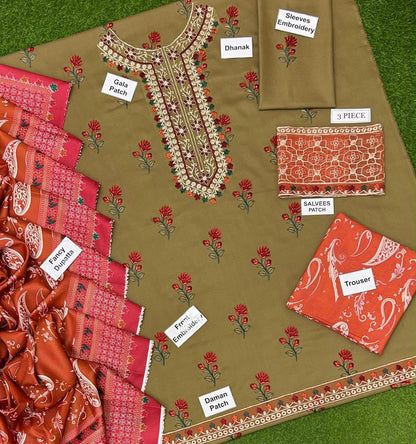 MARIA.B DHANAK COLLECTION 3PC HIT CODE