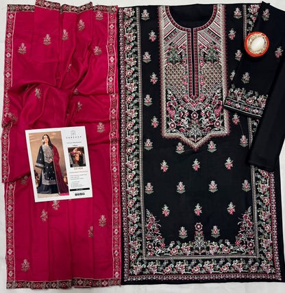 ZAROPOSH LUXURY DHANAK COLLECTION 3PC HIT CODE 9038