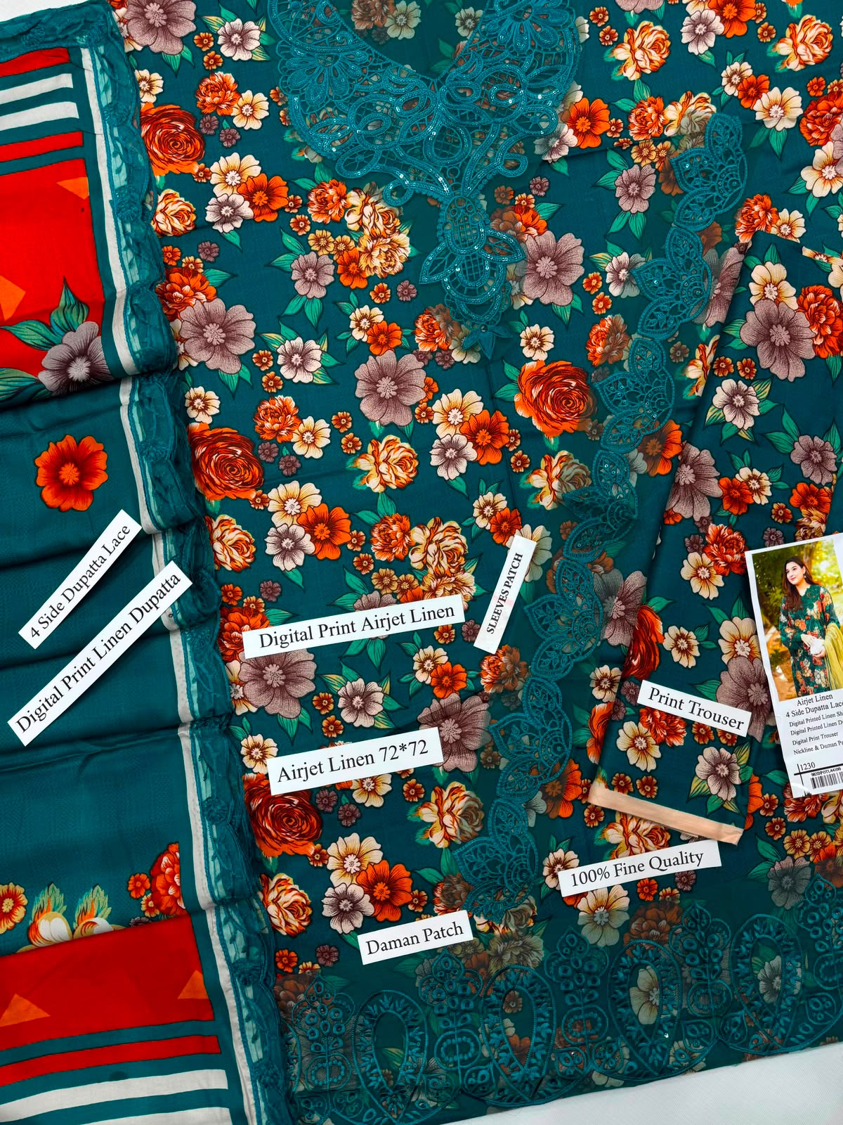 DIGITAL PRINT LINEN 3PC HIT CODE