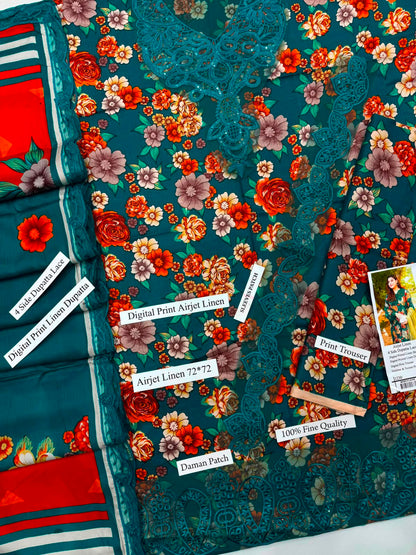 DIGITAL PRINT LINEN 3PC HIT CODE